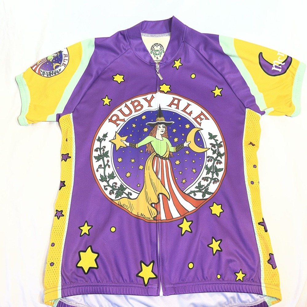 Mcmenamins Ruby Ale Cycling Jersey Women's L Full Zip Athletic Short Sleeve